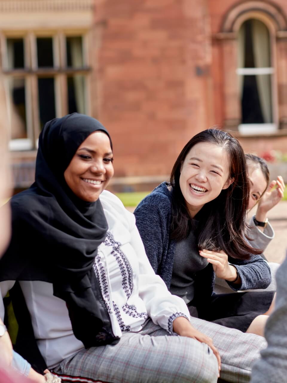 Students chatting in the Italian Gardens